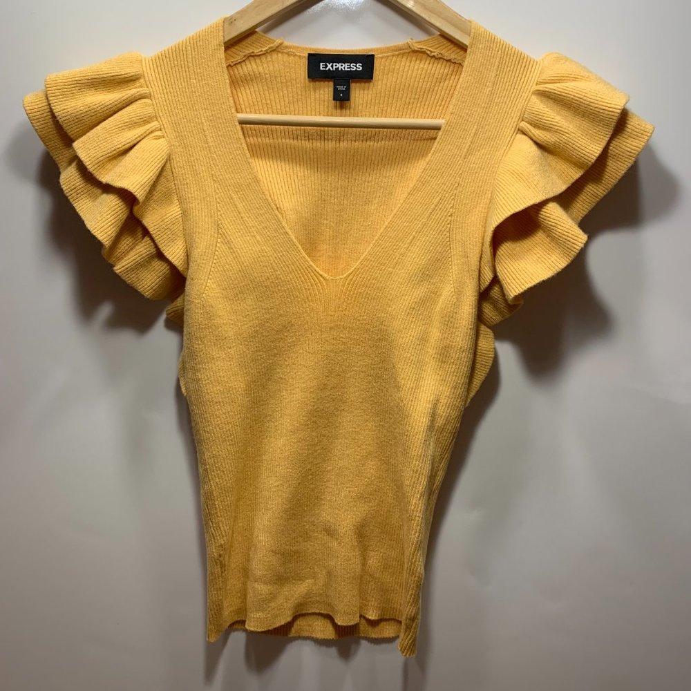 EXPRESS - FLUTTER SLEEVE SWEATER